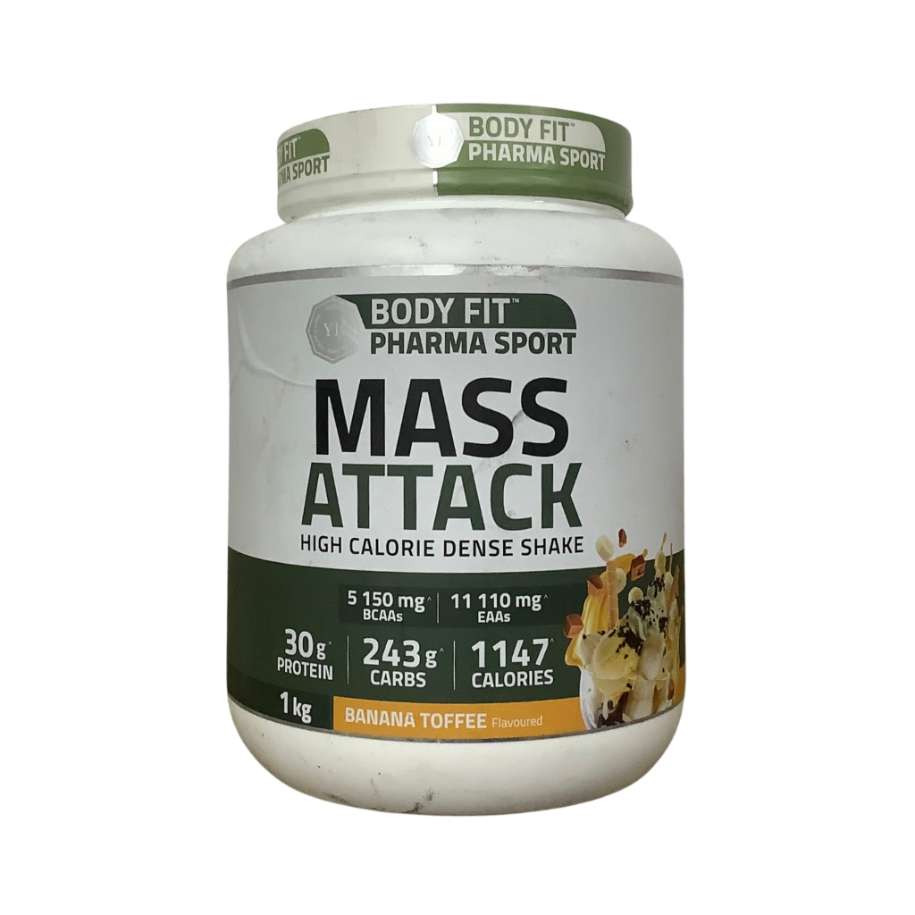 Body Fit Pharma Sport Mass Attack Banana Toffee Flavoured 1kg