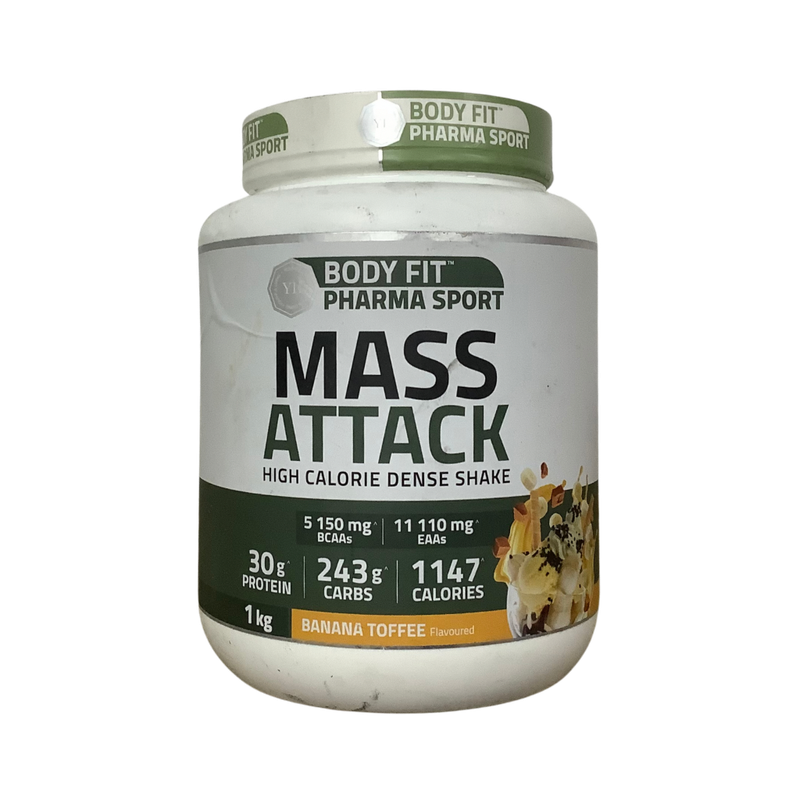 Body Fit Pharma Sport Mass Attack Banana Toffee Flavoured 1kg