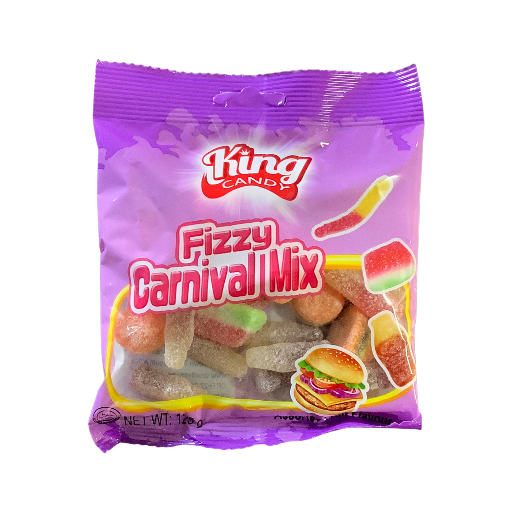 King Candy Fizzy Carnival Mix Fruit Flavour 125g