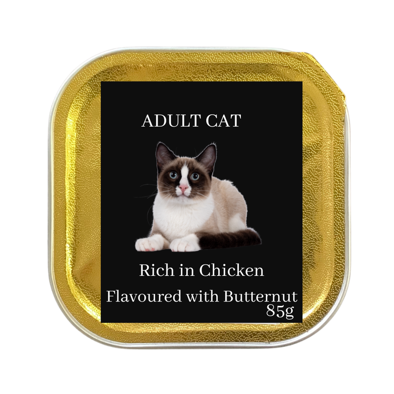 Cat Food Rich in Chicken &amp; Flavoured With Butternut Alu Tub 85g