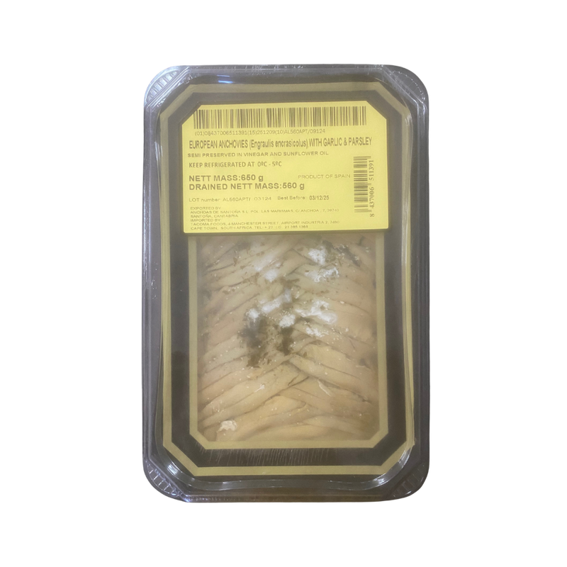 European Anchovies With Garlic &amp; Parsley 650g