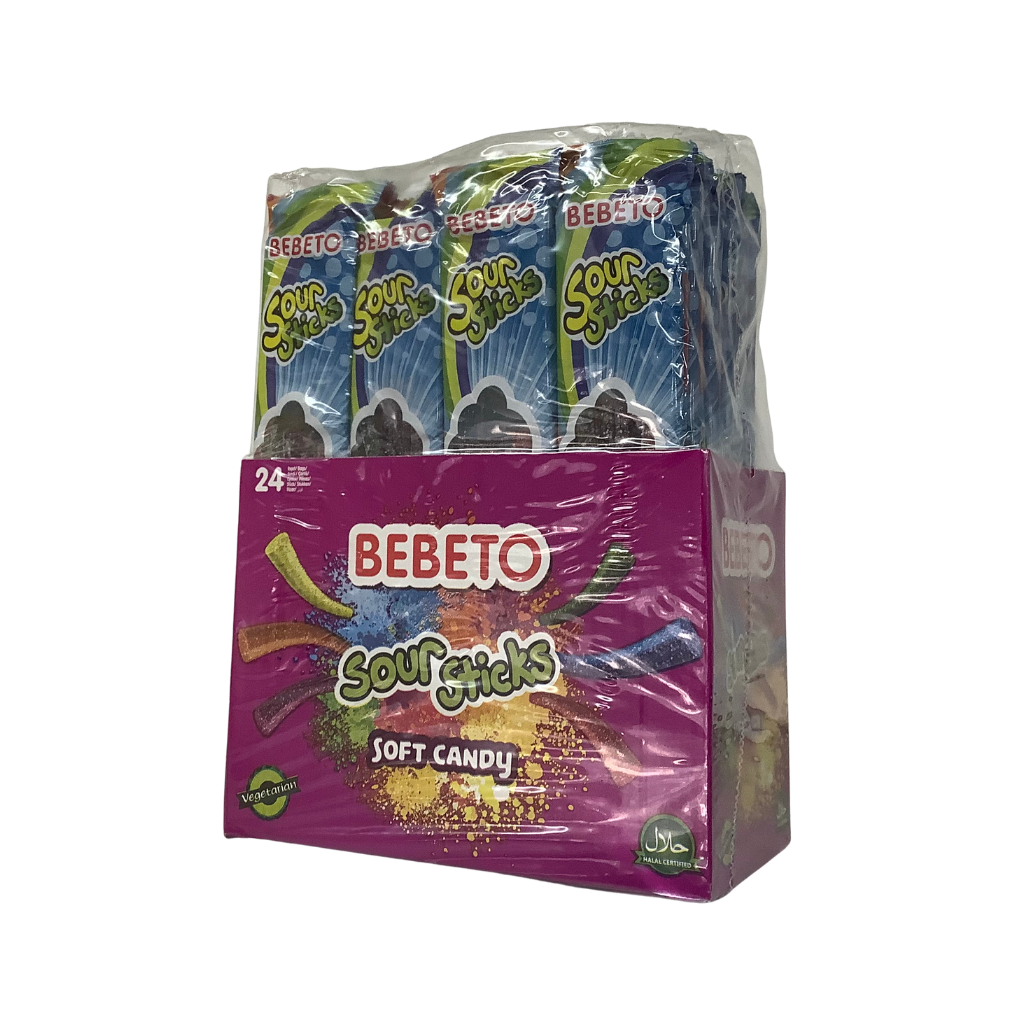 Bebeto Sour Sticks Mixed Fruit Flavoured 24 x 35g