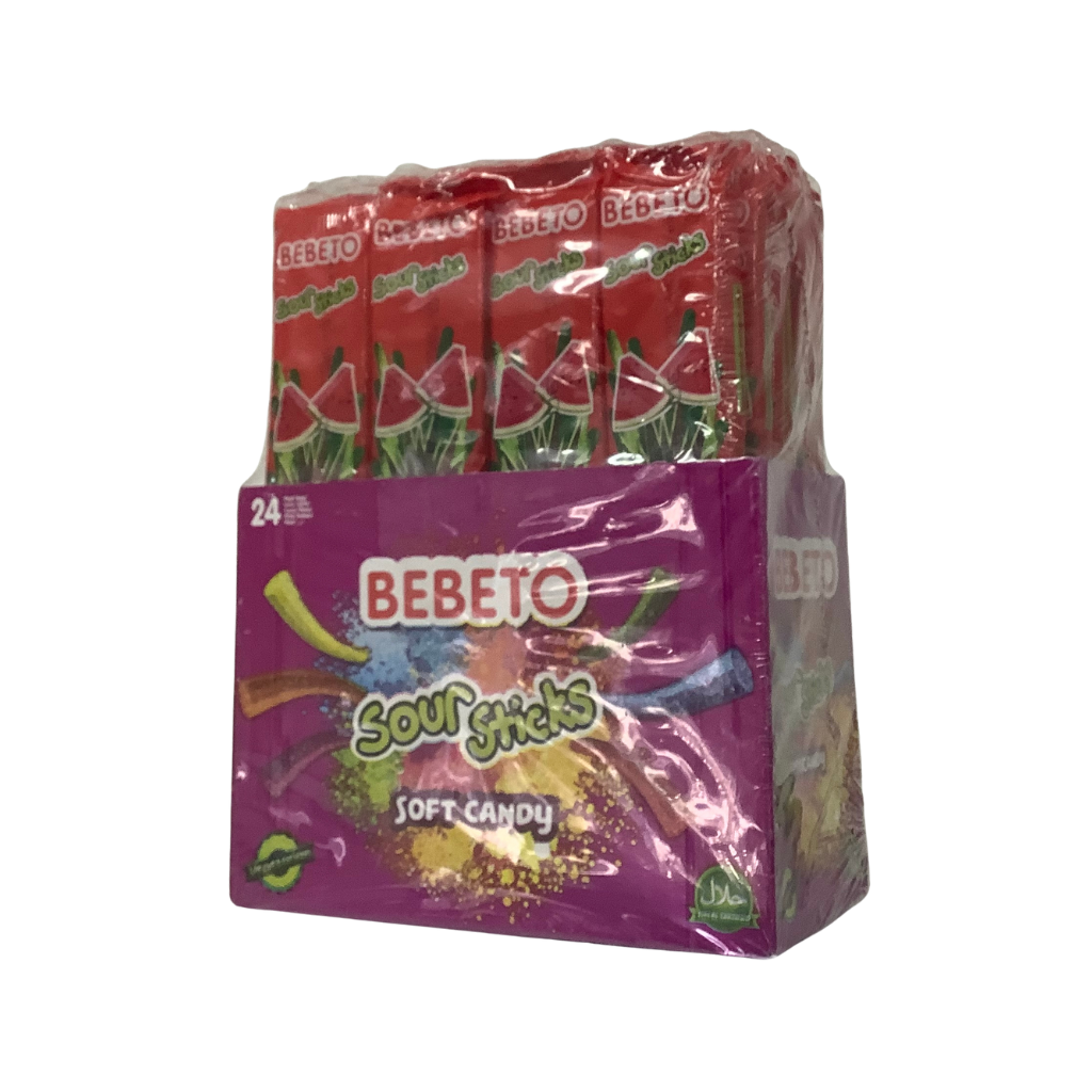 Bebeto Sour Sticks Watermelon Flavoured 24 x 35g