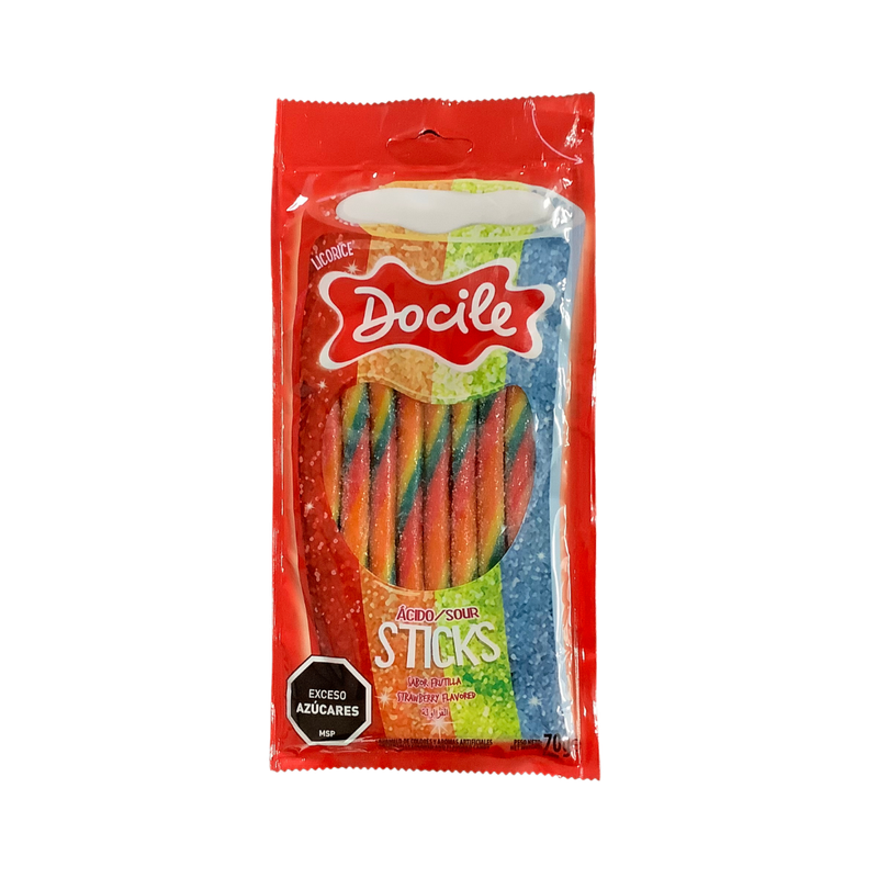 Docile Sour Rainbow Pencils 70g