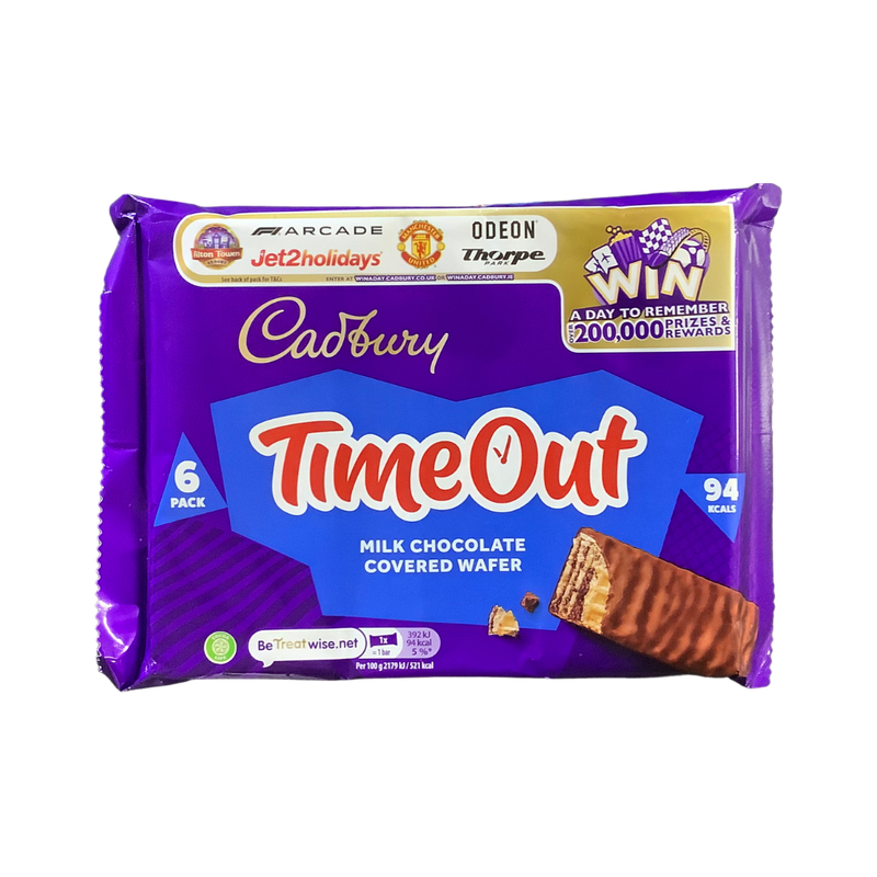Cadbury TimeOut Milk Chocolate Wafer 6 Pack