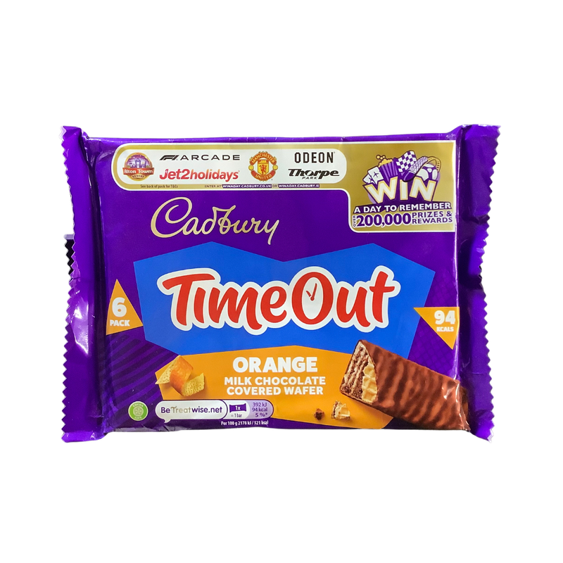 Cadbury TimeOut Milk Orange Chocolate Wafer 6 Pack