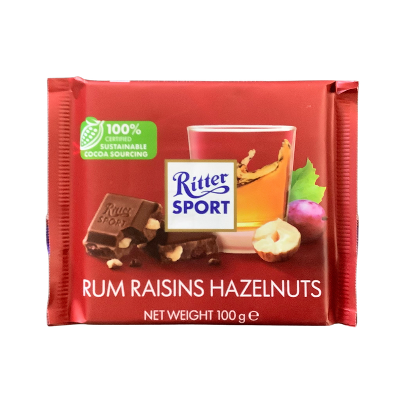 Ritter Sport Rum Raisins Hazelnuts 100g