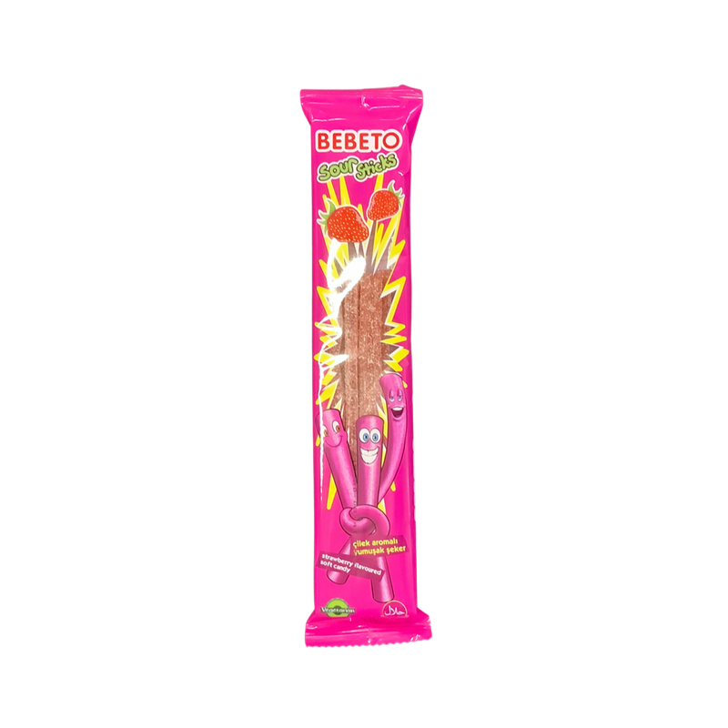 Bebeto Sour Sticks Strawberry Flavoured Soft Candy 35g
