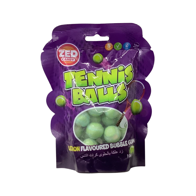 Tennis Balls Lemon Flavoured Bubblegum Pouch 106g