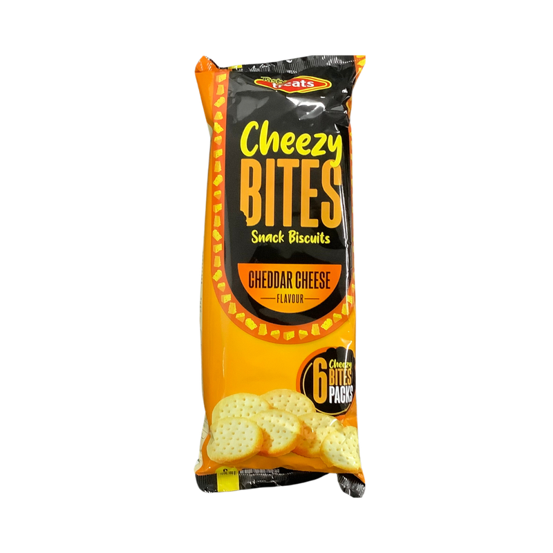 Treats Cheezy Bites Snack Biscuits Cheddar Cheese Flavour 6 x 30g