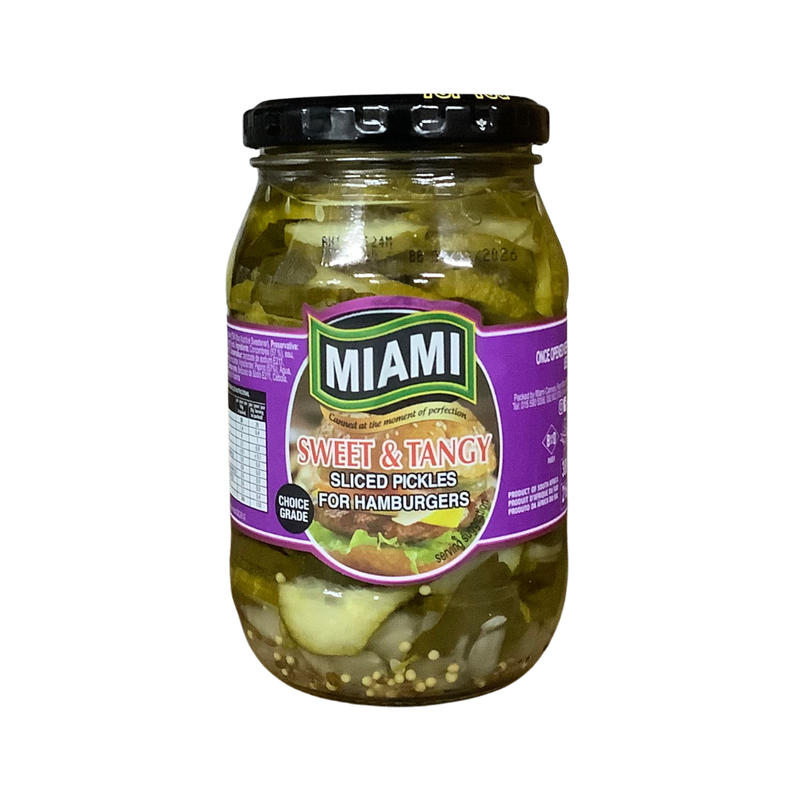 Miami Sweet &amp; Tangy Sliced Pickles for Hamburgers 380g