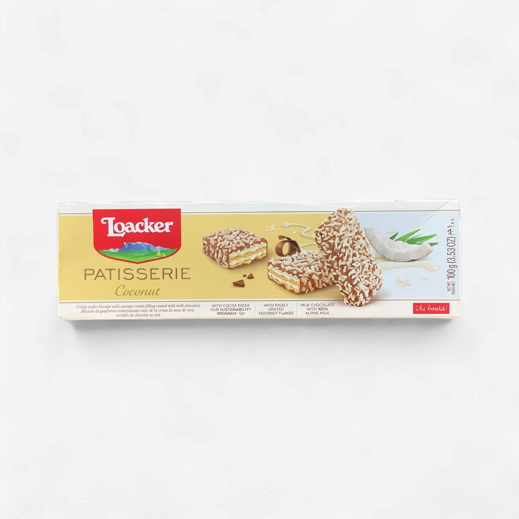 Loacker Patisserie Milk Chocolate Coconut 100g