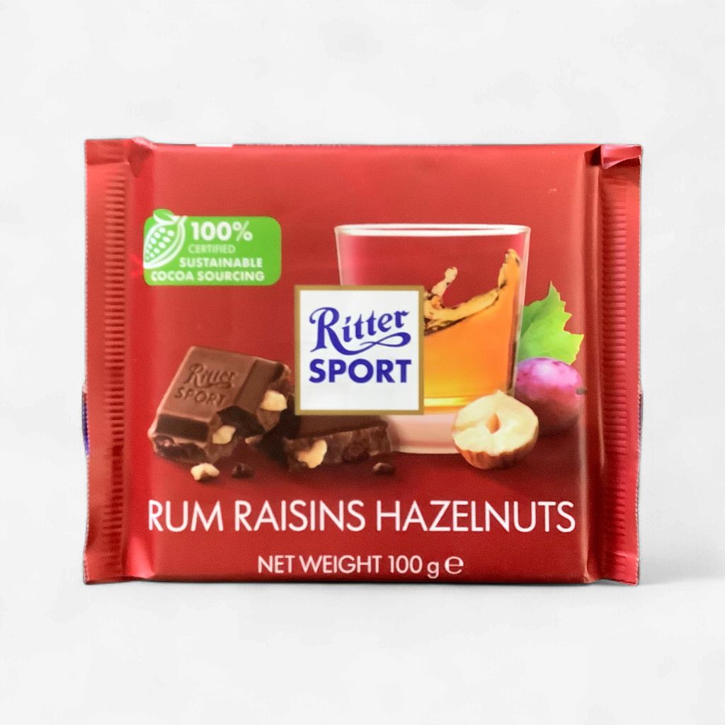 Ritter Sport Rum Raisins Hazelnuts 100g