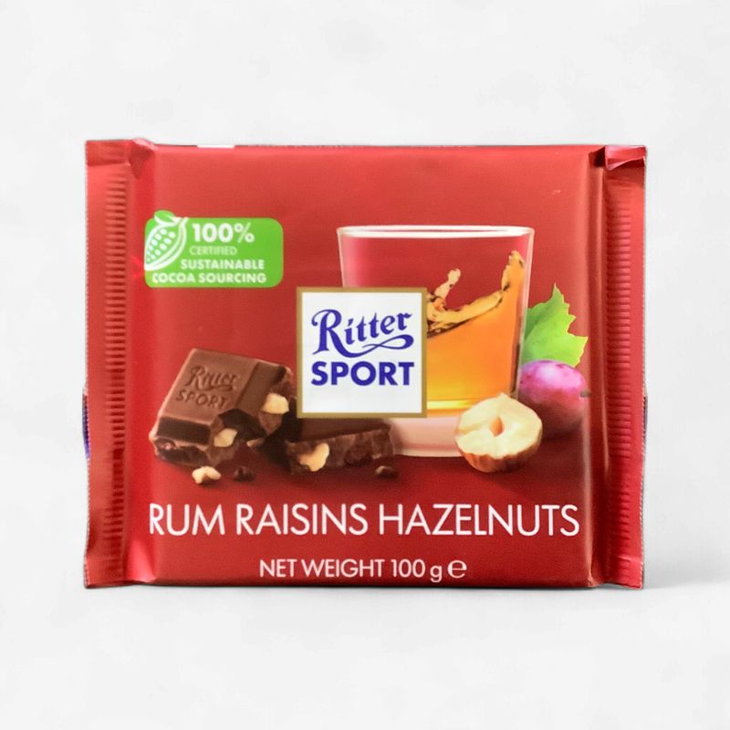 Ritter Sport Rum Raisins Hazelnuts 100g