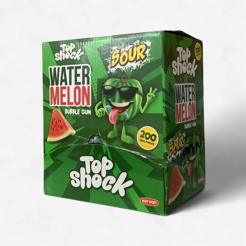 Top Shock Watermelon Bubblegum Sour Singles 200 Pcs