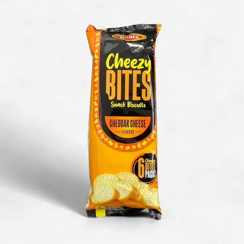 Treats Cheezy Bites Snack Biscuits Cheddar Cheese Flavour 6 x 30g