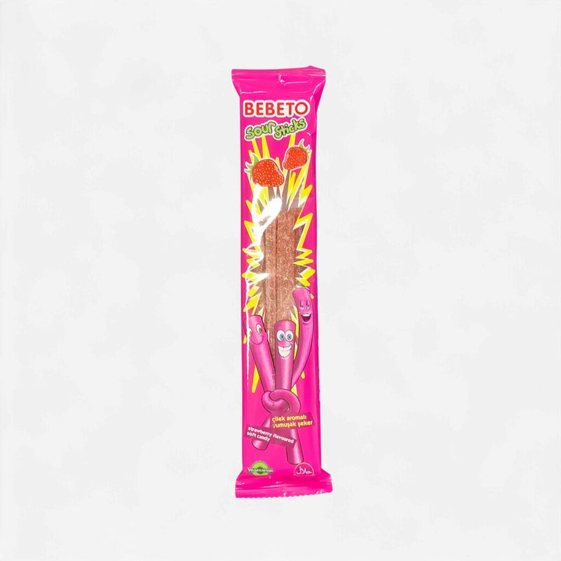 Bebeto Sour Sticks Strawberry Flavoured Soft Candy 35g