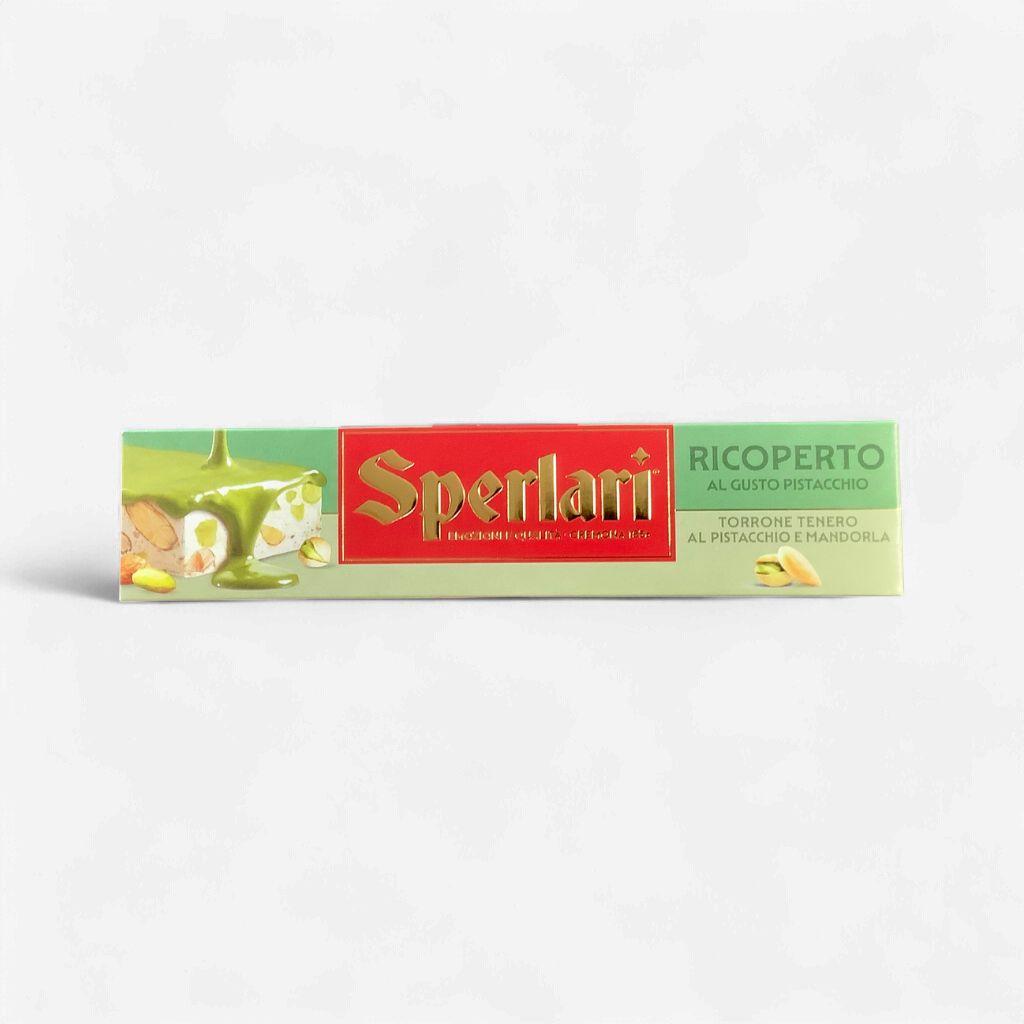Sperlari Soft Nougat with Pistacchio Covered With Pistacchio Chocolate 200g