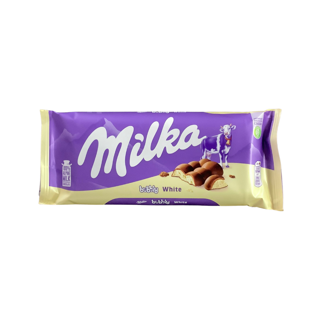 Milka Milk Chocolate Bubbly White 100g