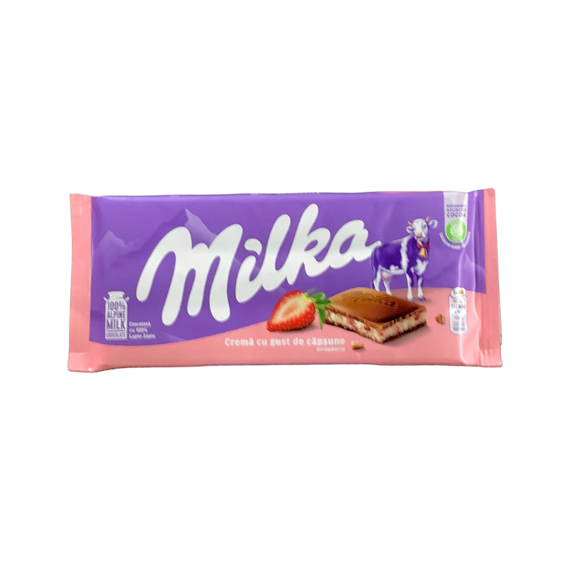 Milka Milk Chocolate Strawberry Creme 100g