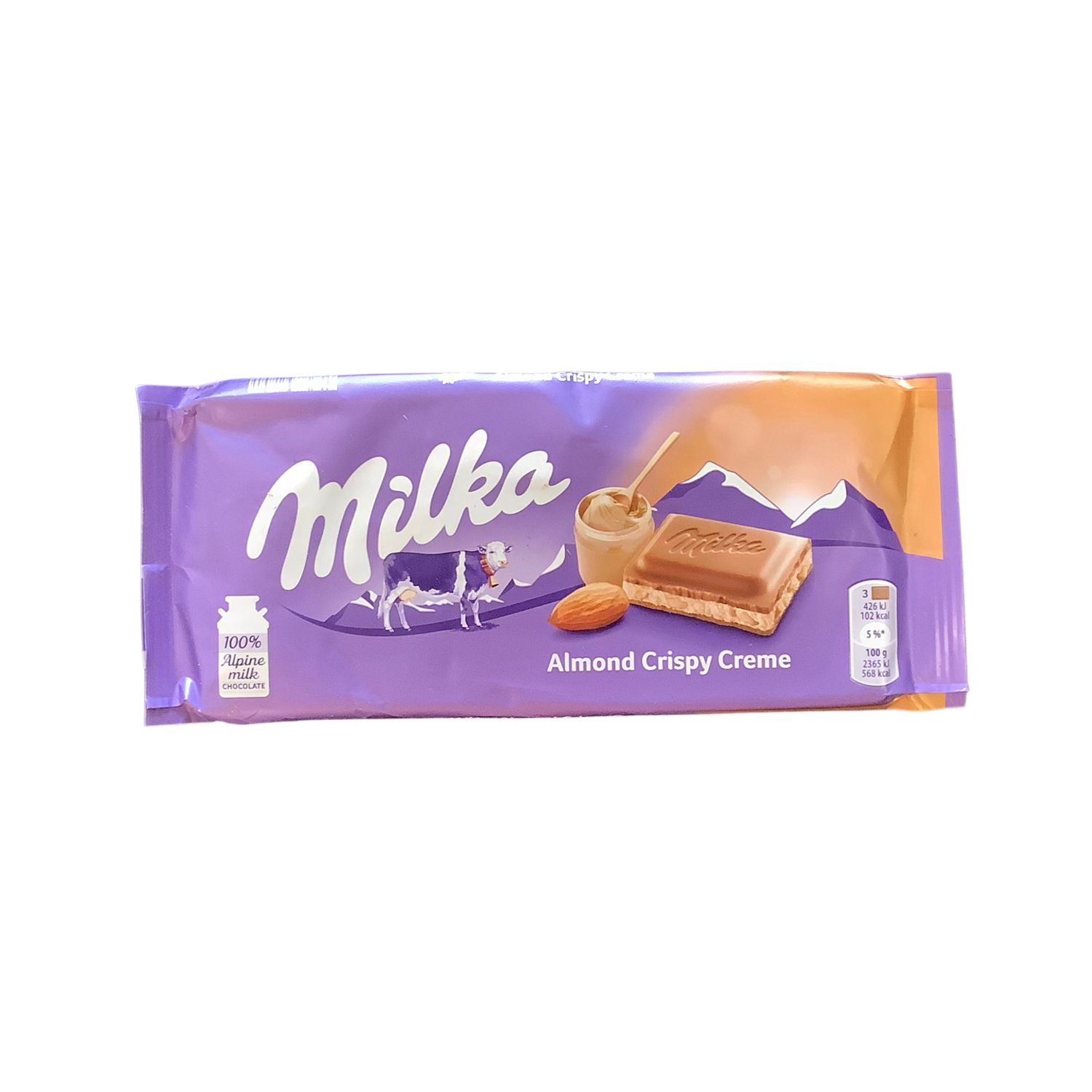 Milka Milk Chocolate Almond Crispy Creme100g