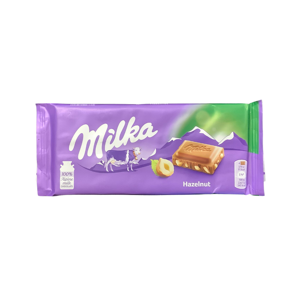 Milka Milk Chocolate with Hazelnut Pieces 100g