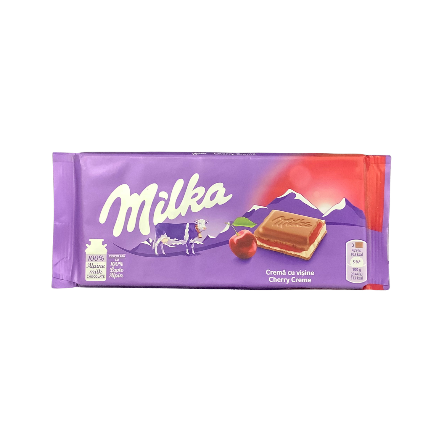 Milka Milk Chocolate Cherry Creme100g