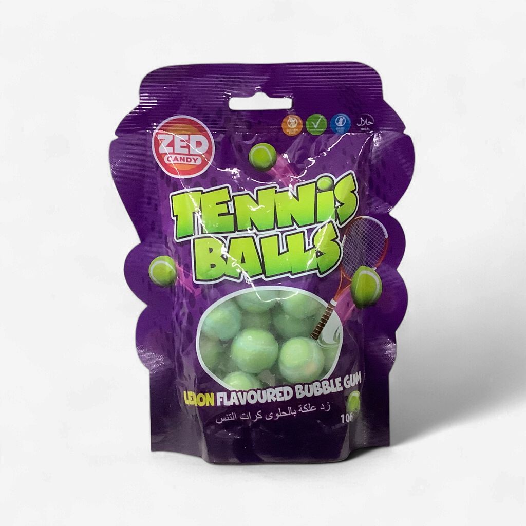 Tennis Balls Lemon Flavoured Bubblegum Pouch 106g