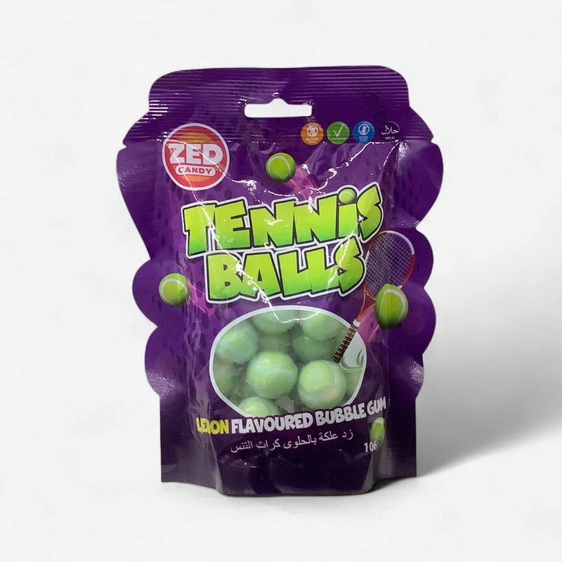 Tennis Balls Lemon Flavoured Bubblegum Pouch 106g
