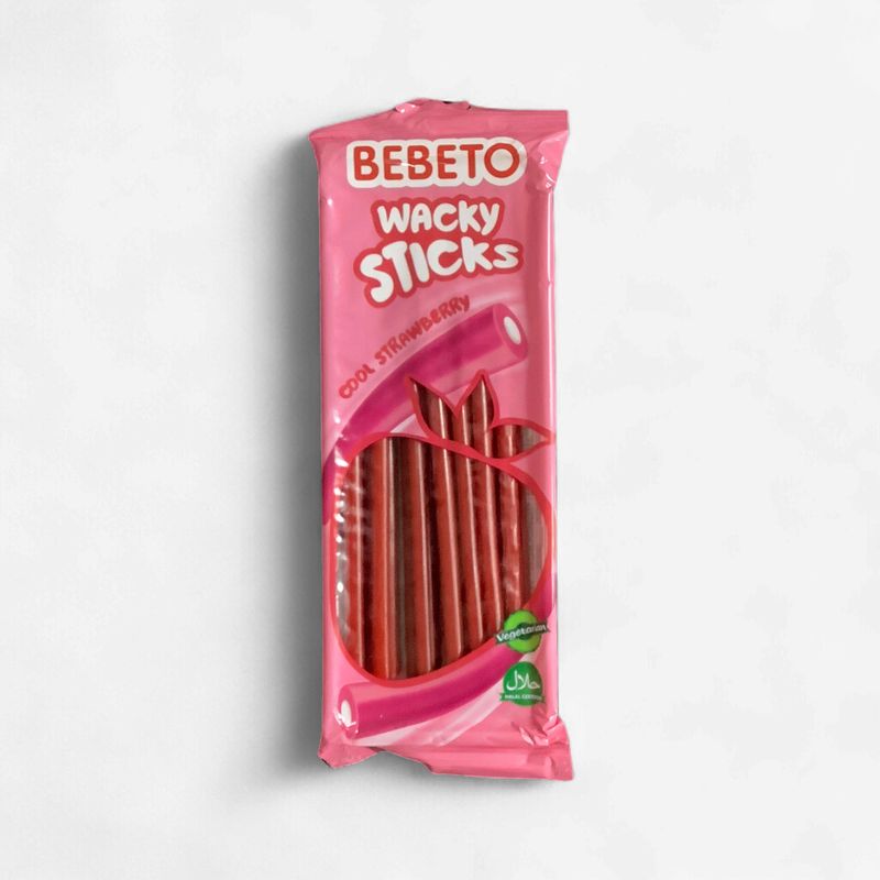 Bebeto Wacky Sticks Cool Strawberry 180g