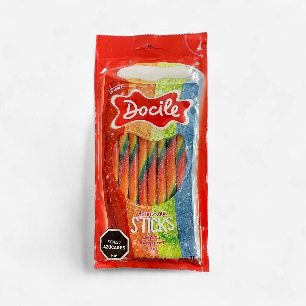 Docile Sour Rainbow Pencils 70g