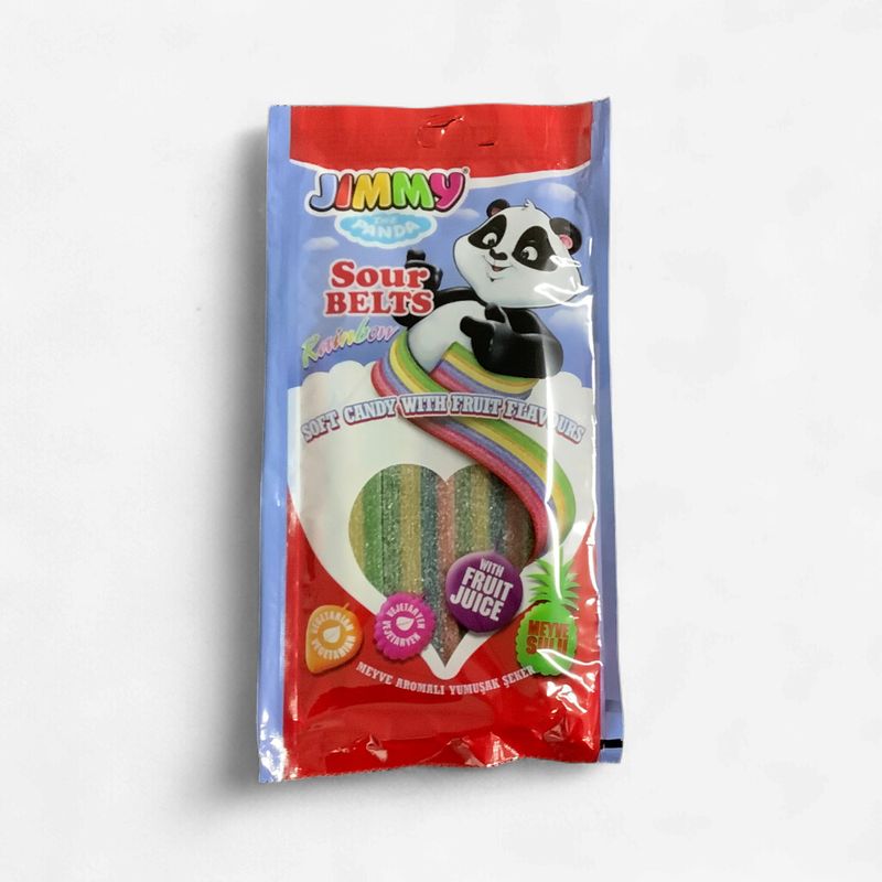 Jimmy The Panda Rainbow Sour Belts 75g