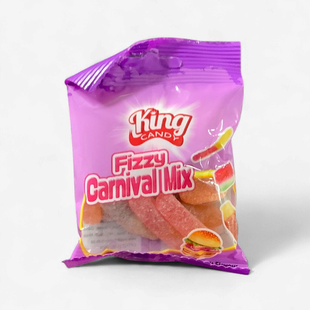 King Candy Fizzy Carnival Mix Fruit Flavour 50g