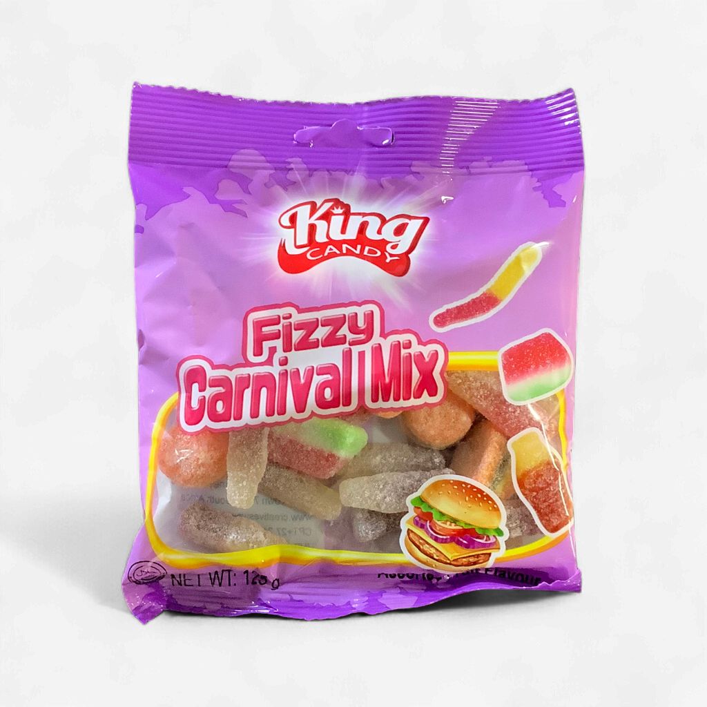King Candy Fizzy Carnival Mix Fruit Flavour 125g