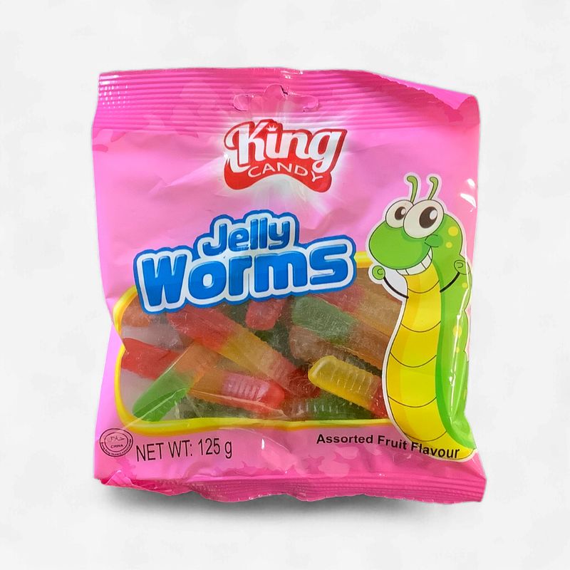 King Candy Jelly Worms  Fruit Flavours 125g