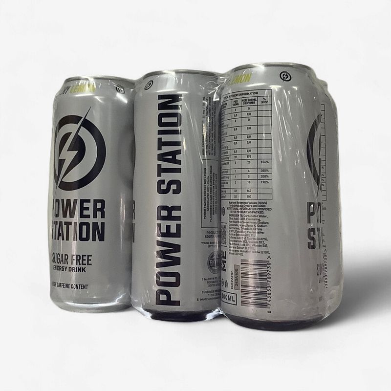 Power Station Dry Lemon  Sugar Free Energy Drink 6 x 500ml