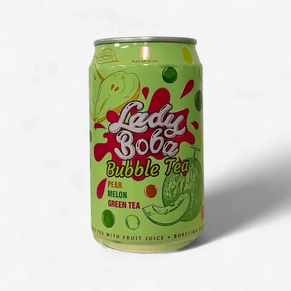 Lady Boba Bubble Tea Pear Melon Green Tea 320ml