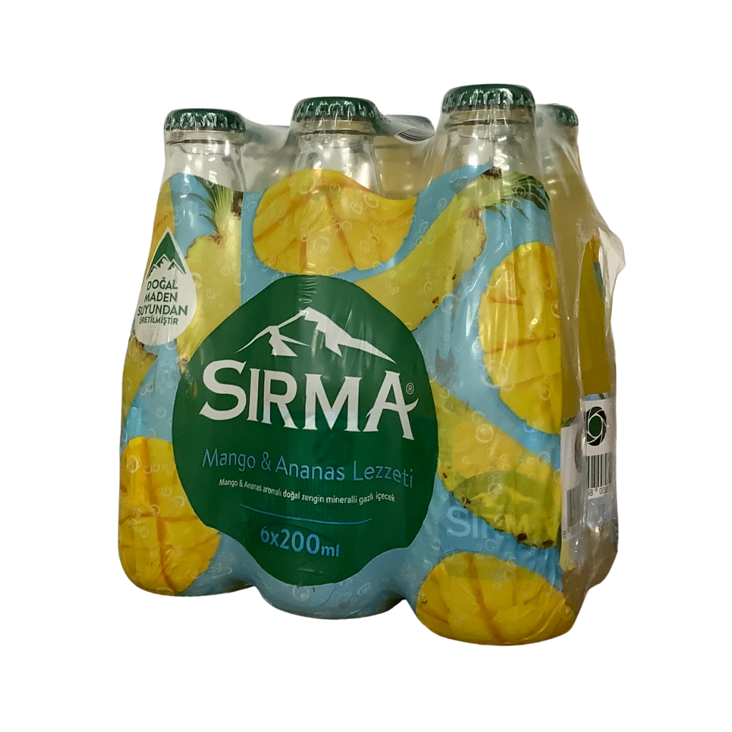 Sirma Mango &amp; Pineapple Flavoured Sparkling Mineral Water 6 x 200ml