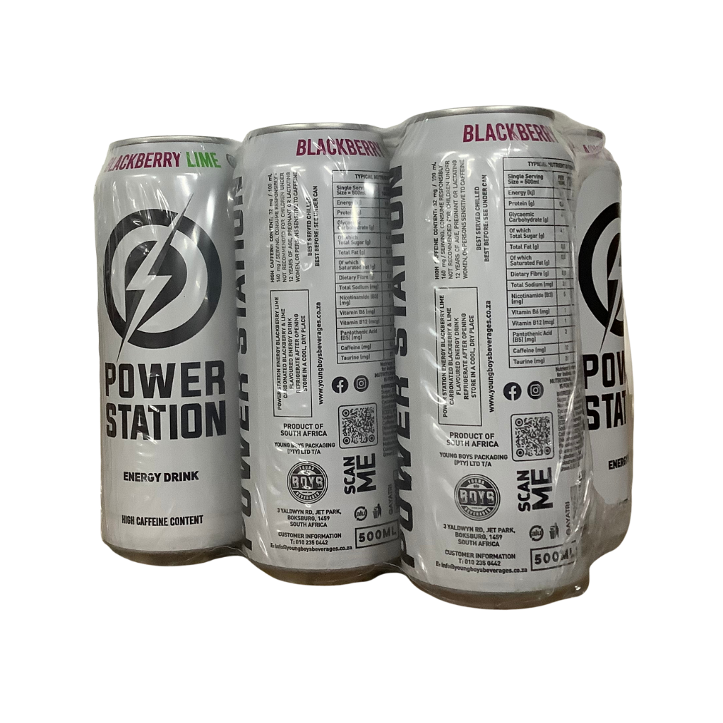 Power Station Blackberry Lime Energy Drink 6 x 500ml