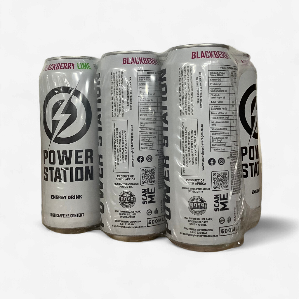 Power Station Blackberry Lime Energy Drink 6 x 500ml