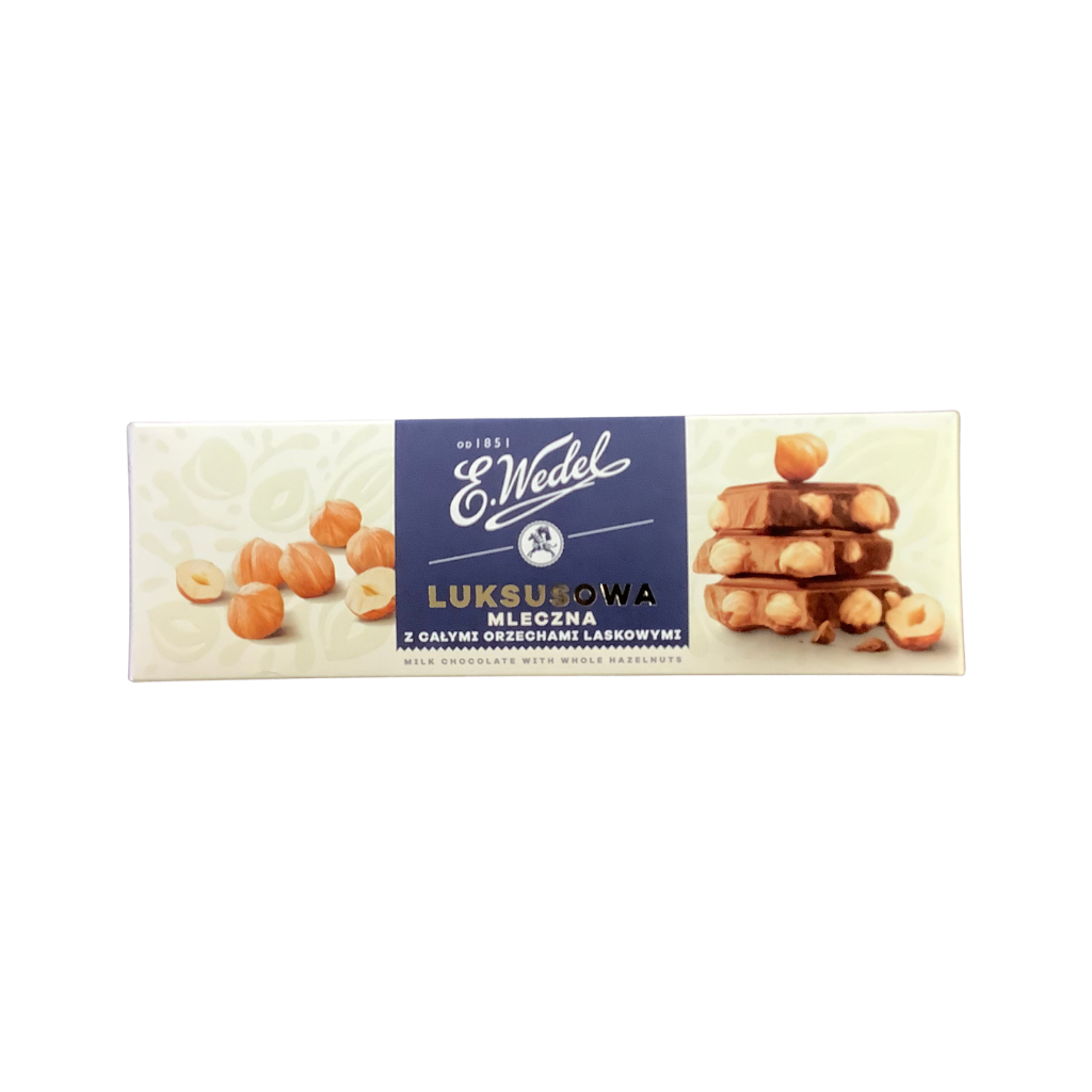 E.Wedel Luxury Milk Chocolate With Whole Hazelnuts 220g