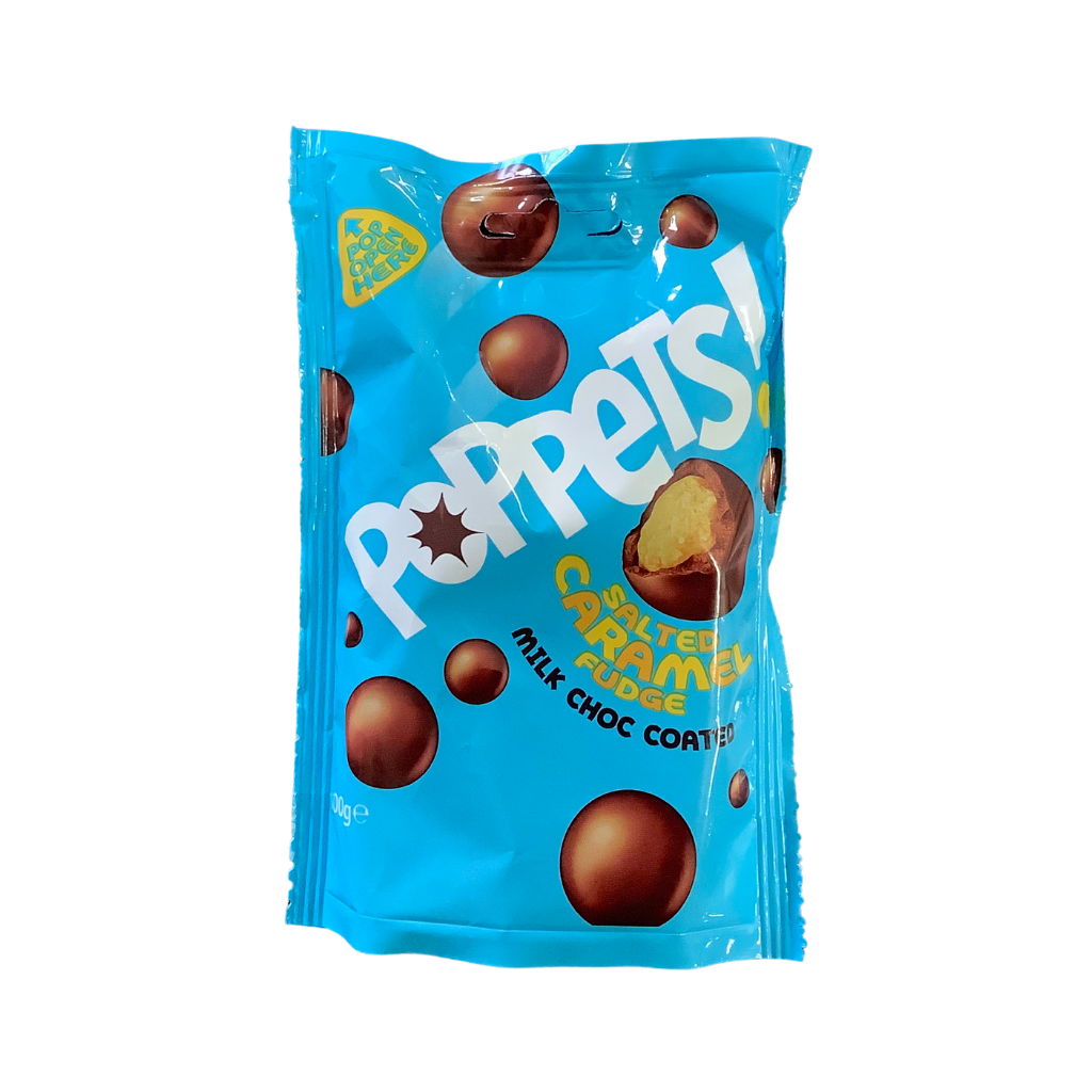 Poppets  Salted Caramel Fudge  Milk Choc Coated 100g