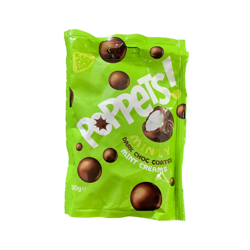 Poppets  Minty Dark Choc Coated Mint Creams 100g