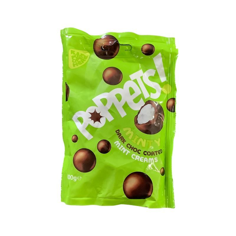 Poppets  Minty Dark Choc Coated Mint Creams 100g