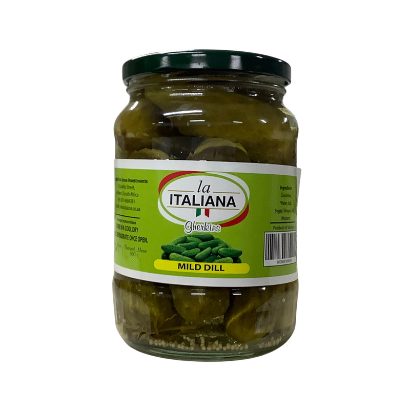 La Italiana Gherkins Mild Dill 650g