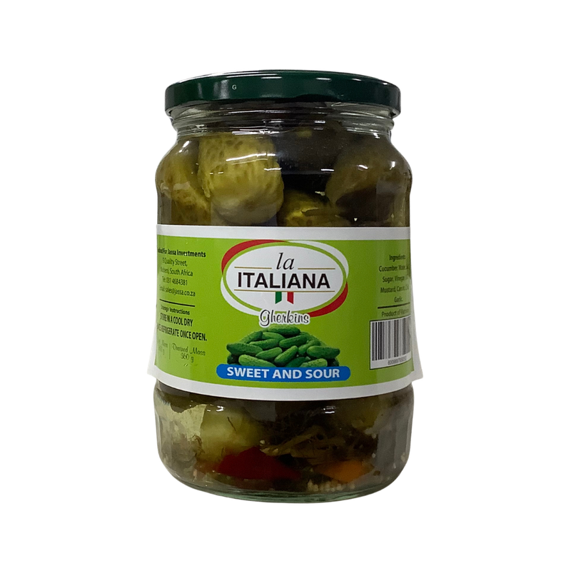 La Italiana Gherkins Sweet &amp; Sour 650g