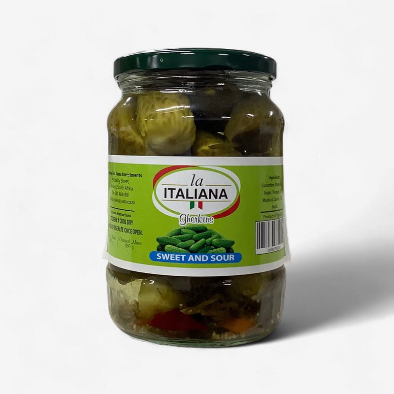 La Italiana Gherkins Sweet &amp; Sour 650g