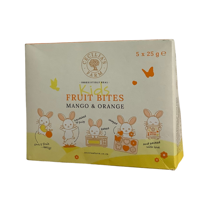 Cecilias Farm Fruit Bites Mango &amp; Orange 5 x  25g