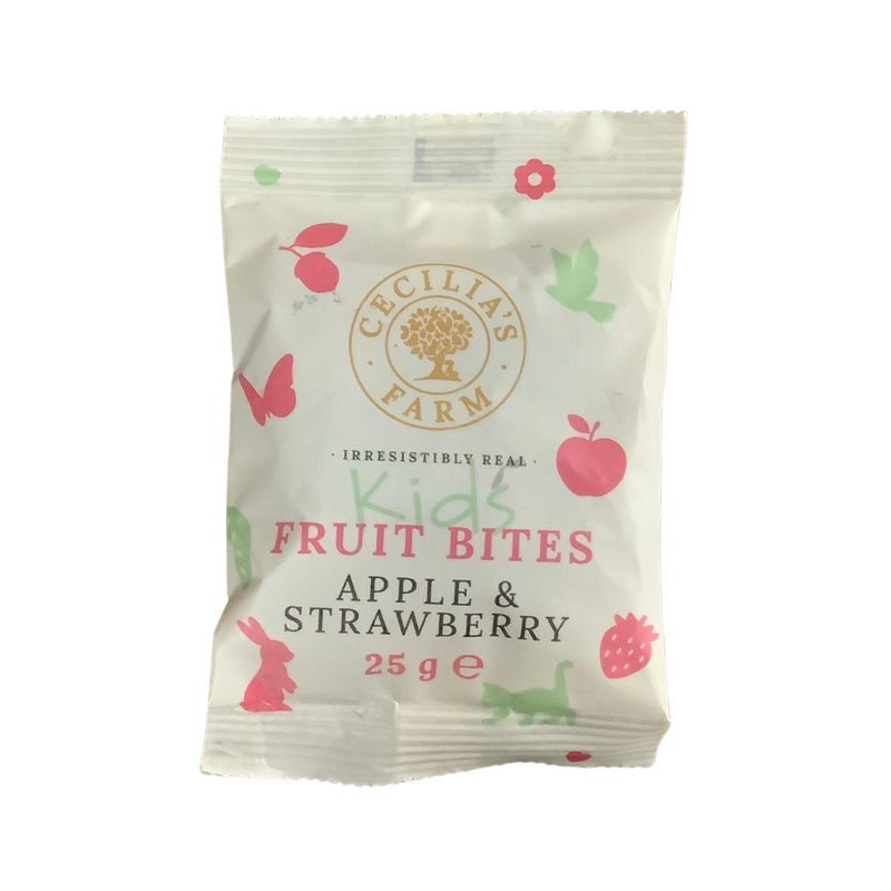 Cecilias Farm Fruit Bites Apple &amp; Strawberry 25g