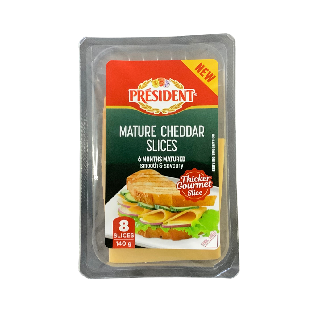 President  Mature Cheddar Cheese 8 Slices 140g